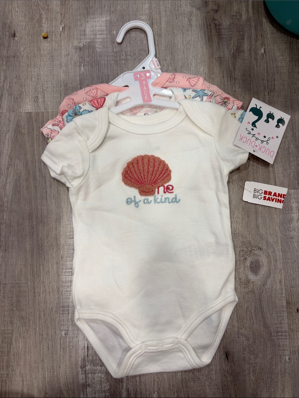 White Shell 'One of a Kind' Short-Sleeve One-Piece (3-Pack)